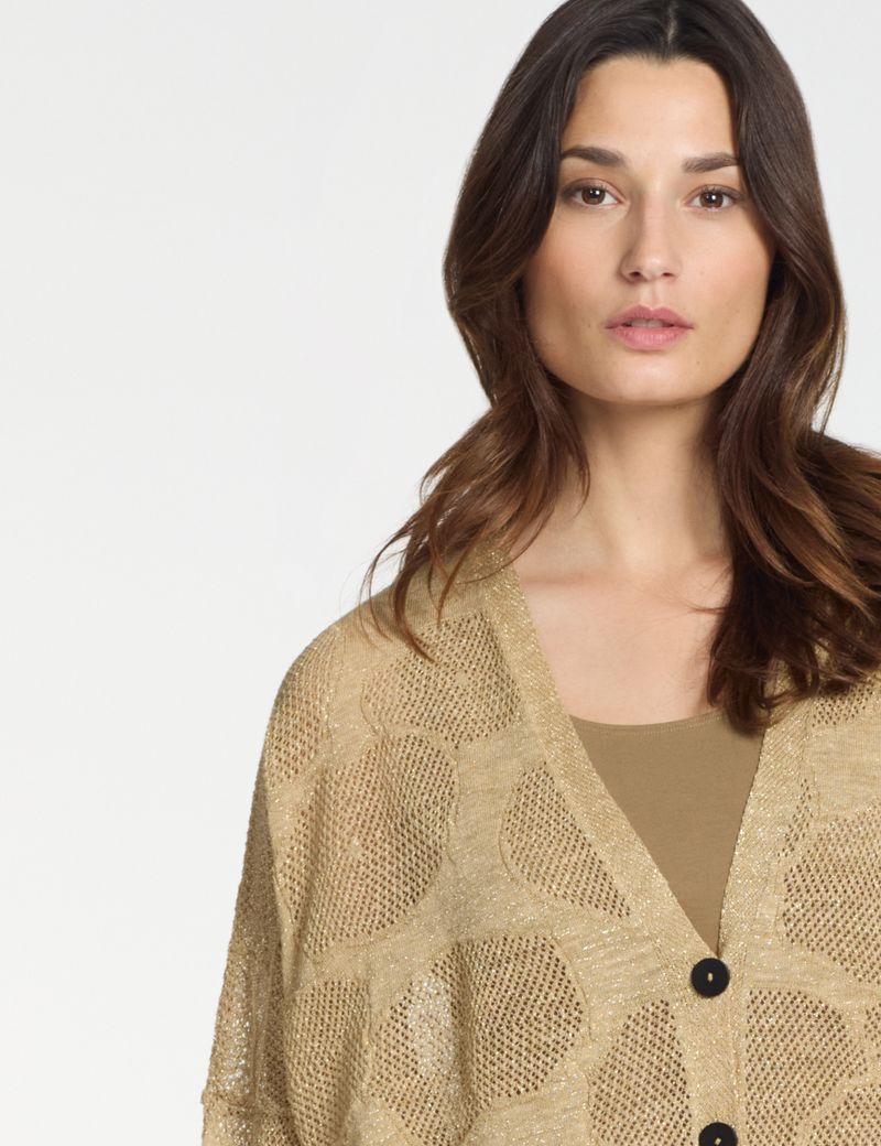 Sarah Pacini Oversized linen cardigan – cotton flowers