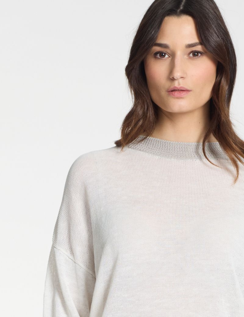 Sarah Pacini Short-sleeve sweater – two-tone