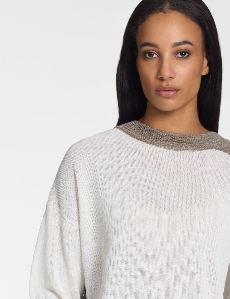 Sarah Pacini Short-sleeve sweater – two-tone
