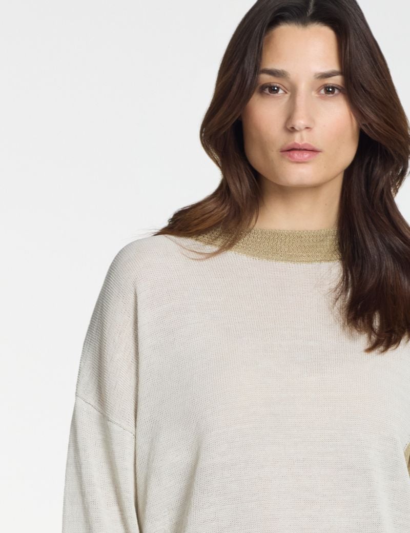 Sarah Pacini Short-sleeve sweater – two-tone