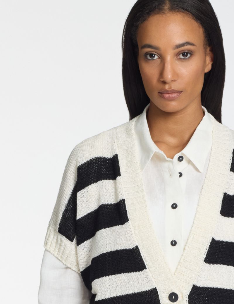 Sarah Pacini Striped cropped cardigan – seamless