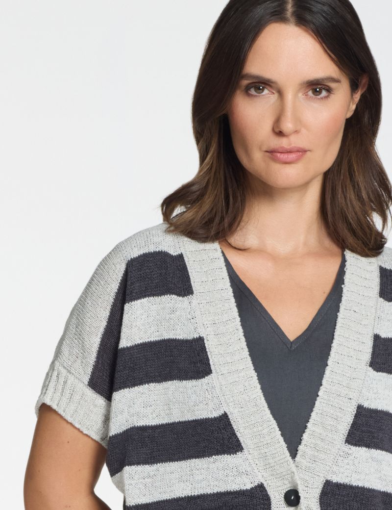 Sarah Pacini Cardigan court à rayures – sans couture