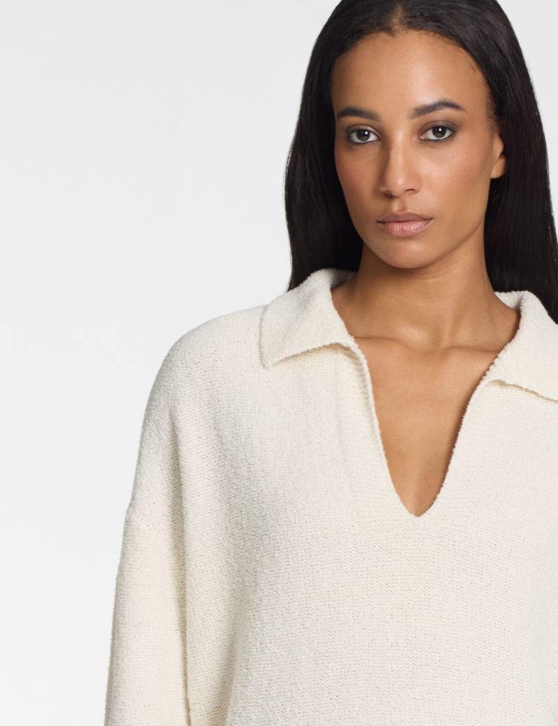 Sarah Pacini Polo sweater – terry texture
