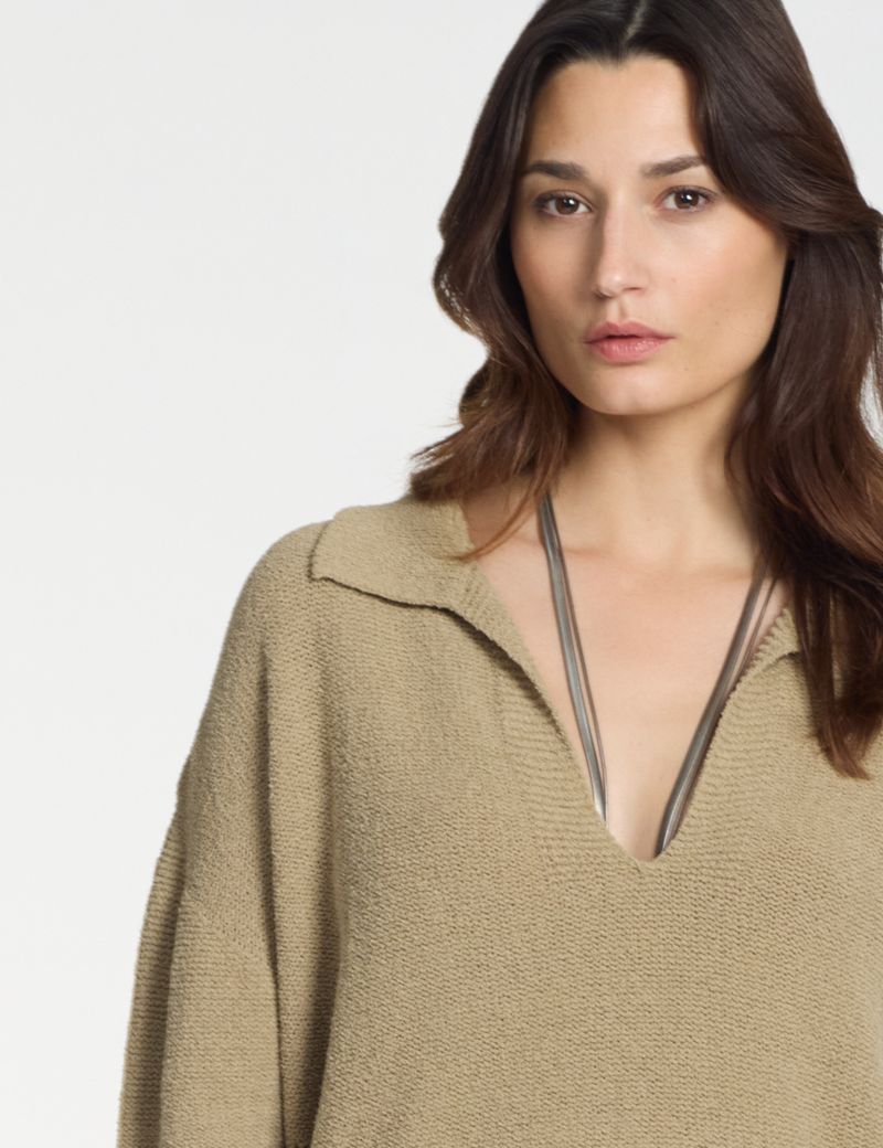 Sarah Pacini Polo sweater – terry texture