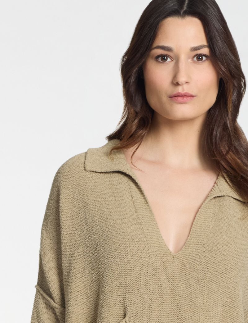 Sarah Pacini Pull oversize avec poches – texture éponge