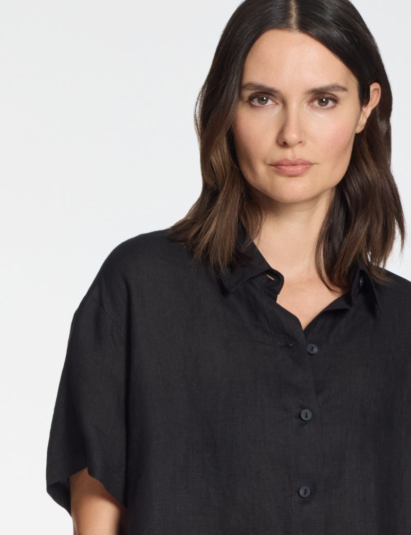 Sarah Pacini Lässliches Hemd – 100 % Leinen