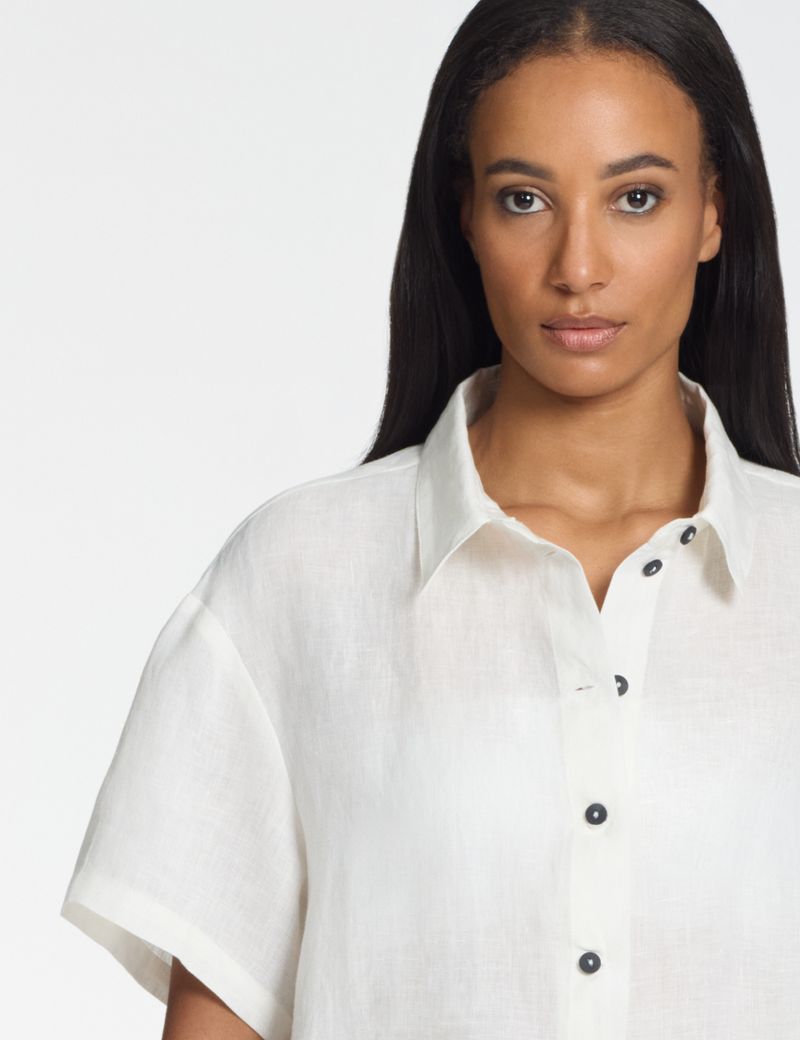 Sarah Pacini Lässliches Hemd – 100 % Leinen