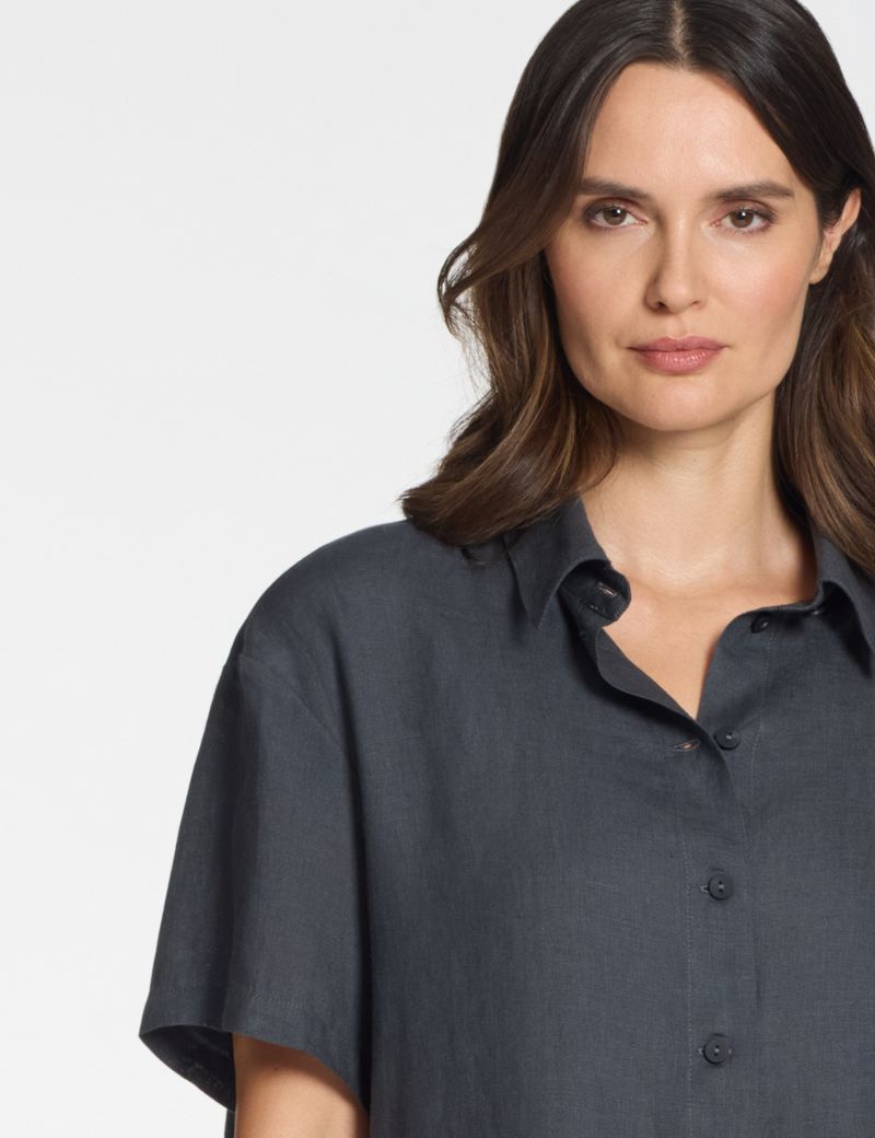 Sarah Pacini Lässliches Hemd – 100 % Leinen
