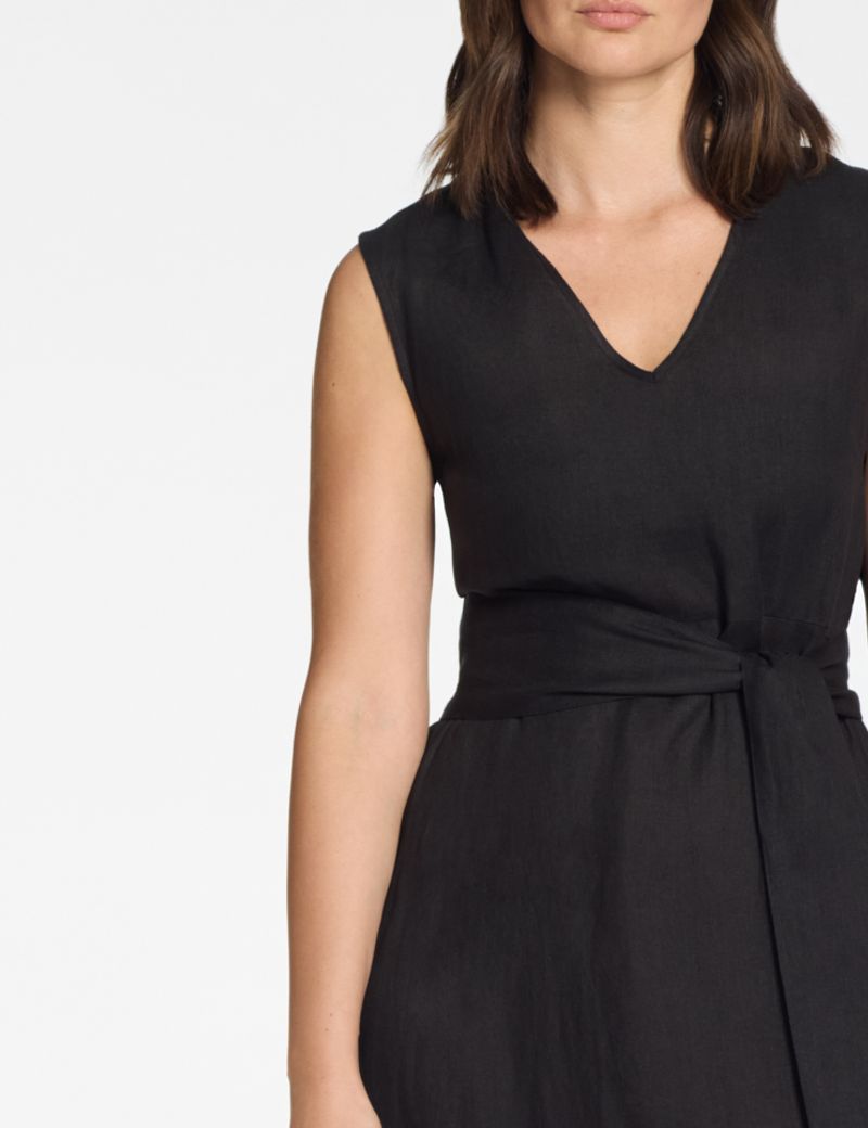 Sarah Pacini Linen long dress – removable belt