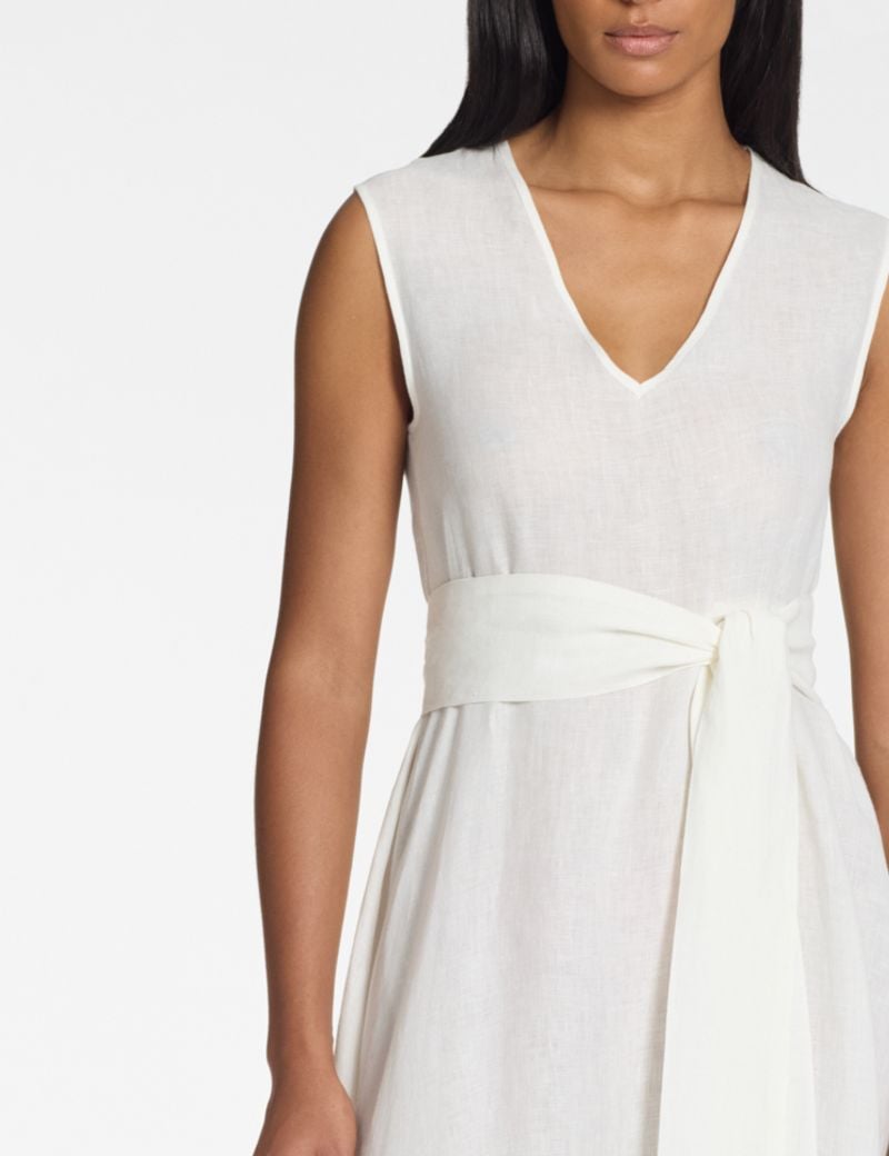 Sarah Pacini Linen long dress – removable belt