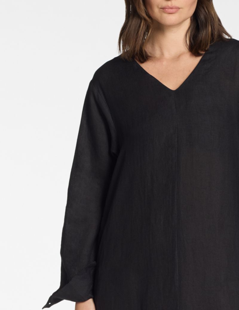 Sarah Pacini V-neck long dress – 100% linen