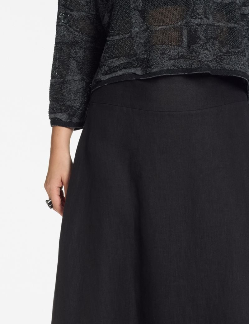 Sarah Pacini Langer ausgestellter Rock – 100 % Leinen