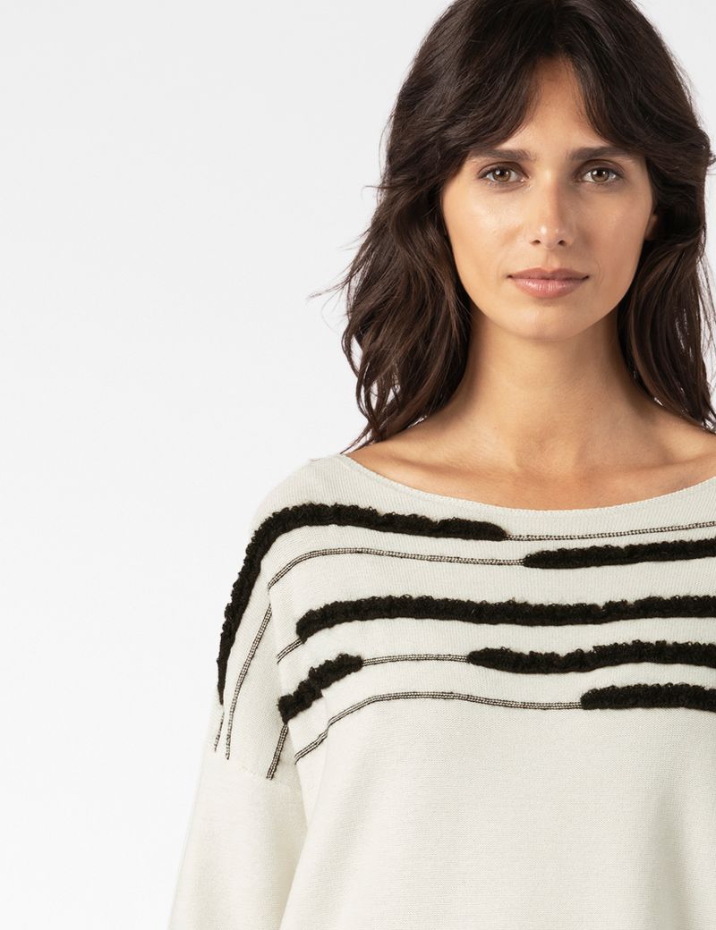 Sarah Pacini SWEATER – CONTRASTING MOHAIR LINES