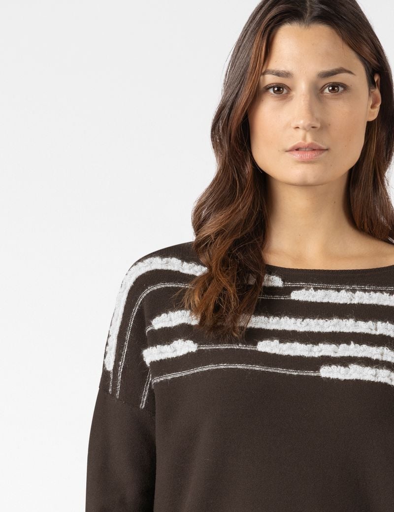 Sarah Pacini PULL - LIGNES CONTRASTÉES MOHAIR
