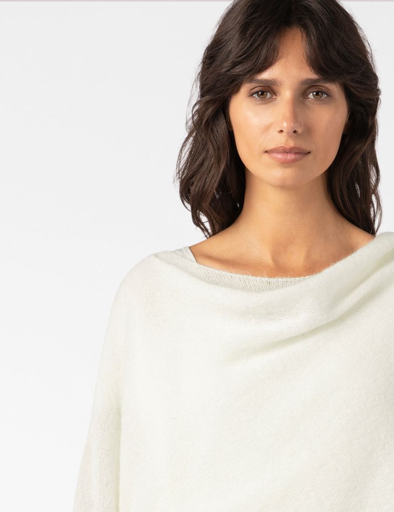Sarah Pacini SCARF-COLLAR SWEATER – STRETCH MOHAIR