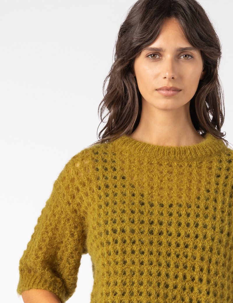 Sarah Pacini TRUI MET KORTE MOUWEN – AJOUR MOHAIR