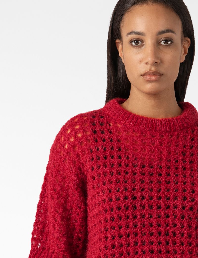 Sarah Pacini TRUI MET KORTE MOUWEN – AJOUR MOHAIR