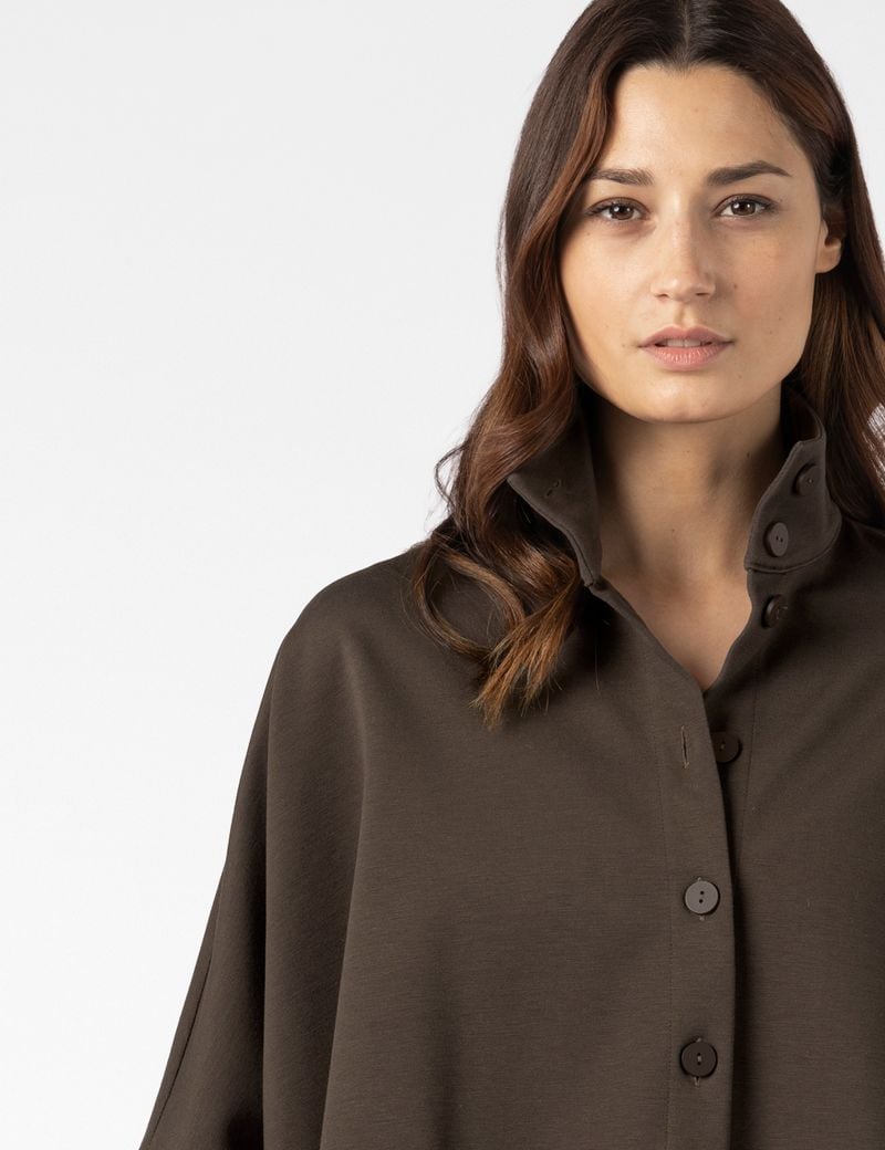 Sarah Pacini PONCHO WITH REMOVABLE MITTENS – STRETCH JERSEY