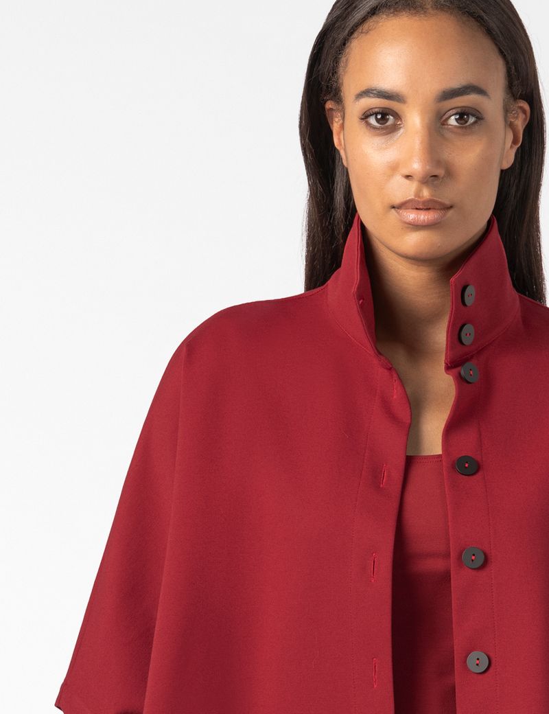 Sarah Pacini PONCHO MET AFNEEMBARE WANTEN – STRETCH JERSEY