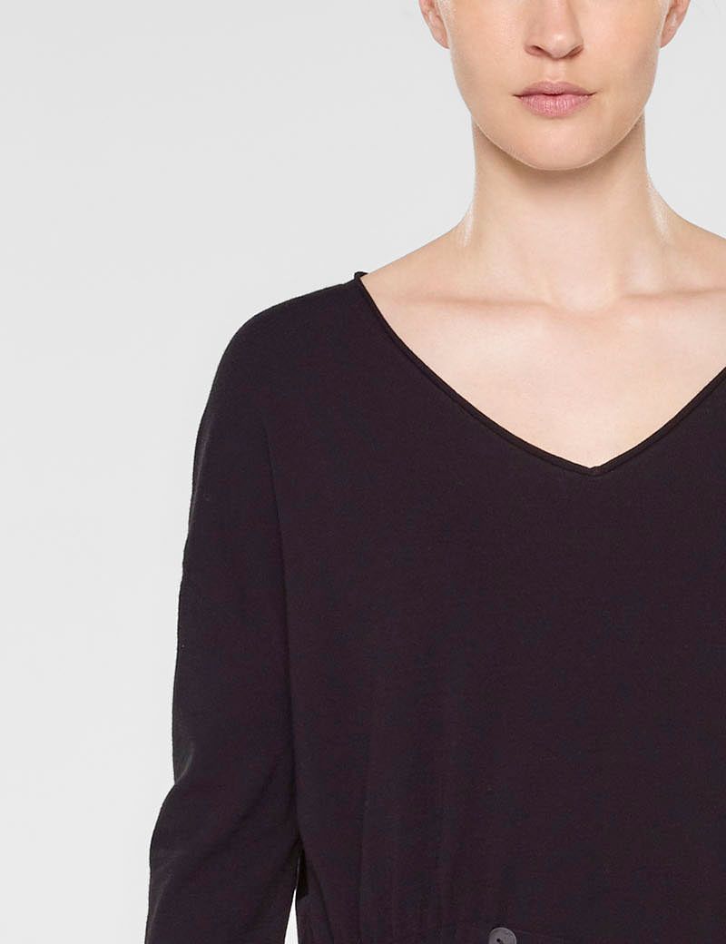 Sarah Pacini Pull long à col en v, ceinture souple