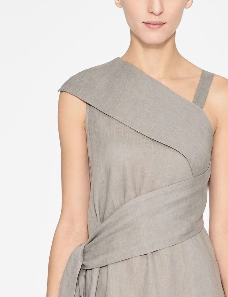 Sarah Pacini LINEN LONG DRESS, SLEEVELESS