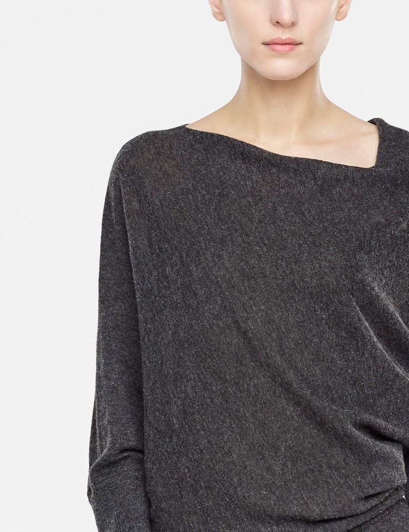 Sarah Pacini Long dress with asymmetric sleeves
