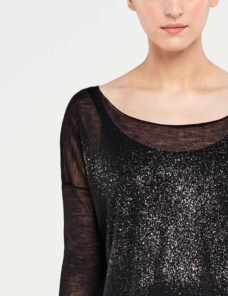 Sarah Pacini TRANSLUCENT SWEATER - SILVER DETAIL