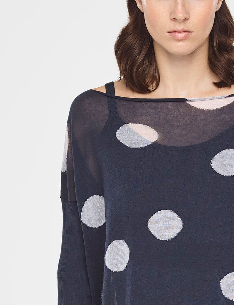 Sarah Pacini PULL EN COTON - MOTIF À POIS