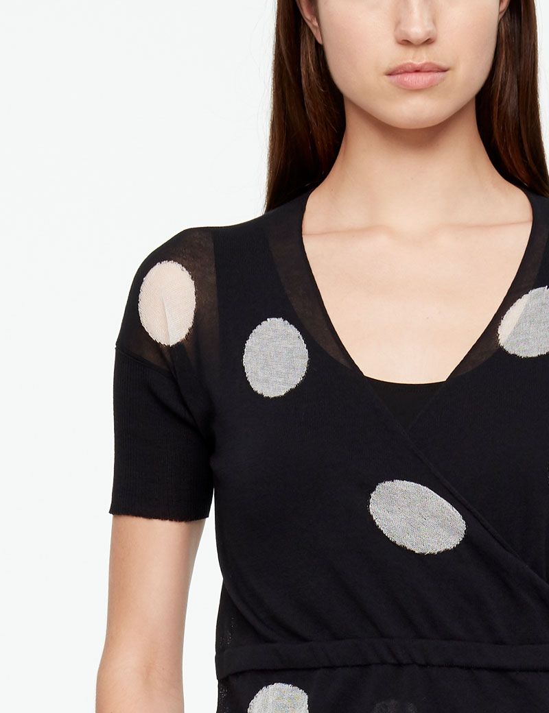 Sarah Pacini PULL LONG EN COTON - MOTIF À POIS