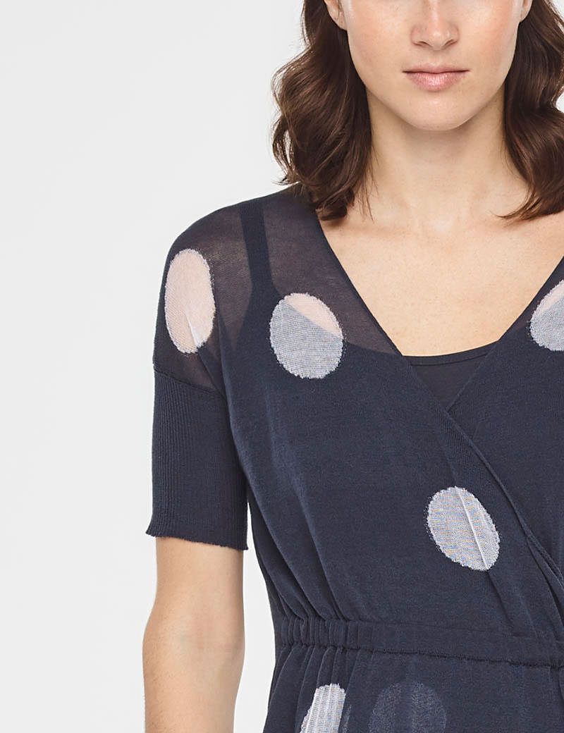 Sarah Pacini PULL LONG EN COTON - MOTIF À POIS