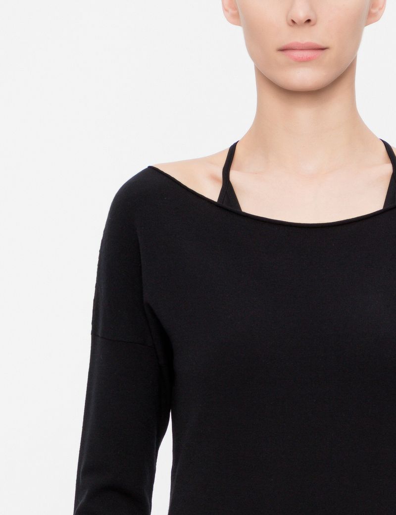 Sarah Pacini SWEATER MIT AUFGESETZTER DUO-TASCHE