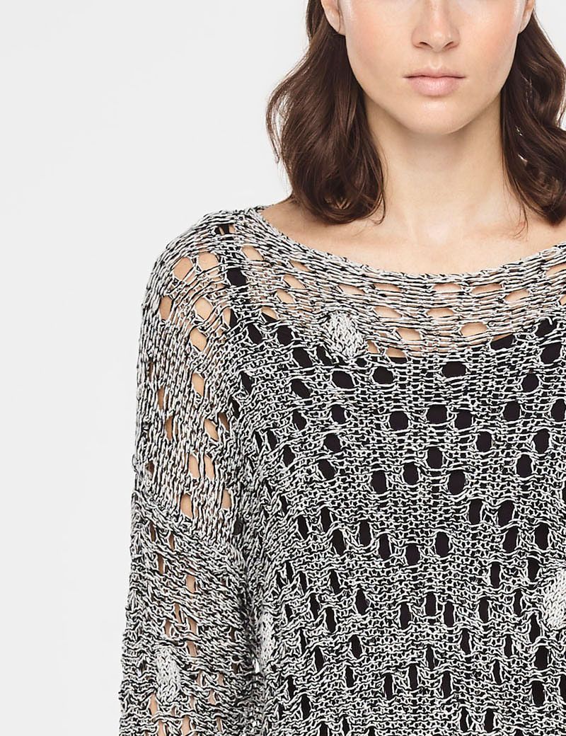 Sarah Pacini ZWEIFARBIGER LOCH-SWEATER BAUMWOLLE
