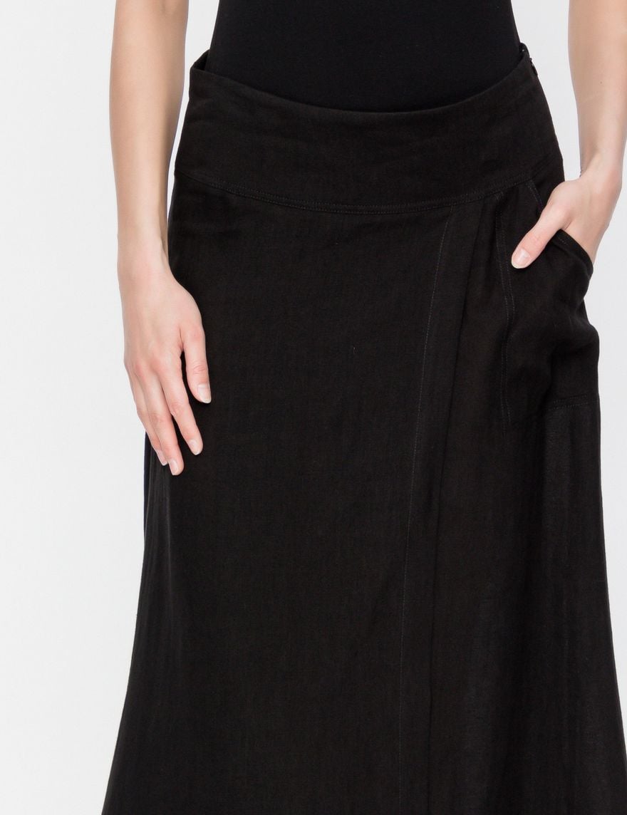 Sarah Pacini MAXI LINEN WRAP SKIRT