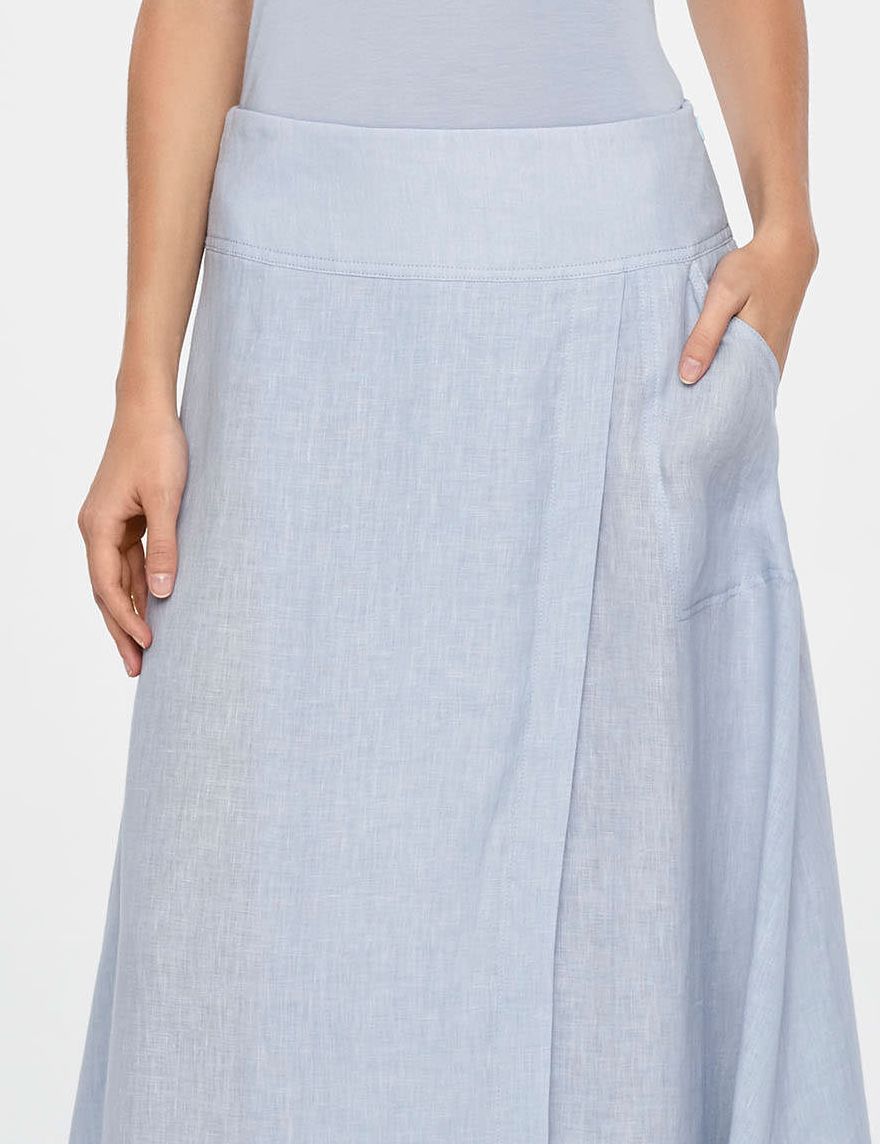 Sarah Pacini MAXI LINEN WRAP SKIRT