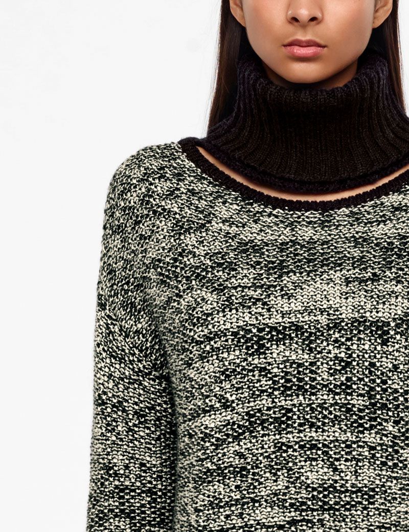 Sarah Pacini PULL MÉRINOS - COL AJUSTABLE