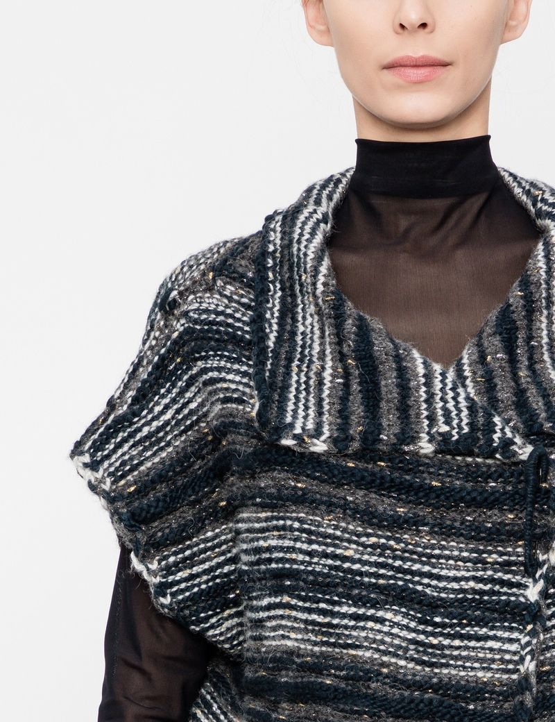 Sarah Pacini Cardigan en laine - motif ligné