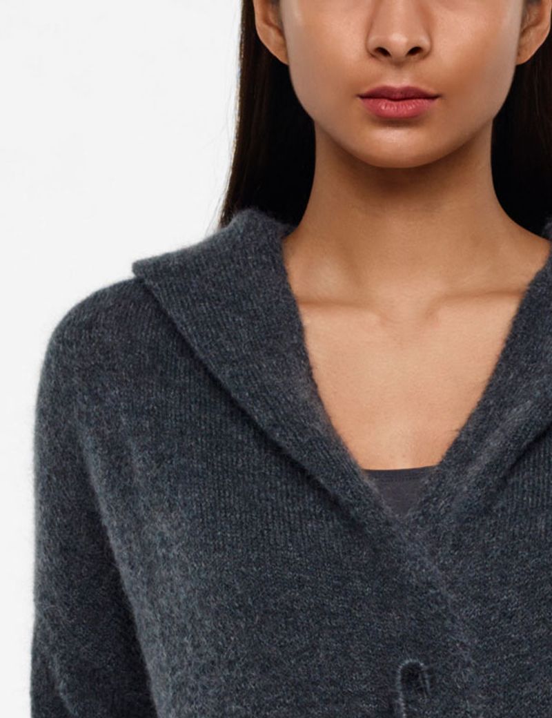 Sarah Pacini CARDIGAN LONG À CAPUCHE - MOHAIR
