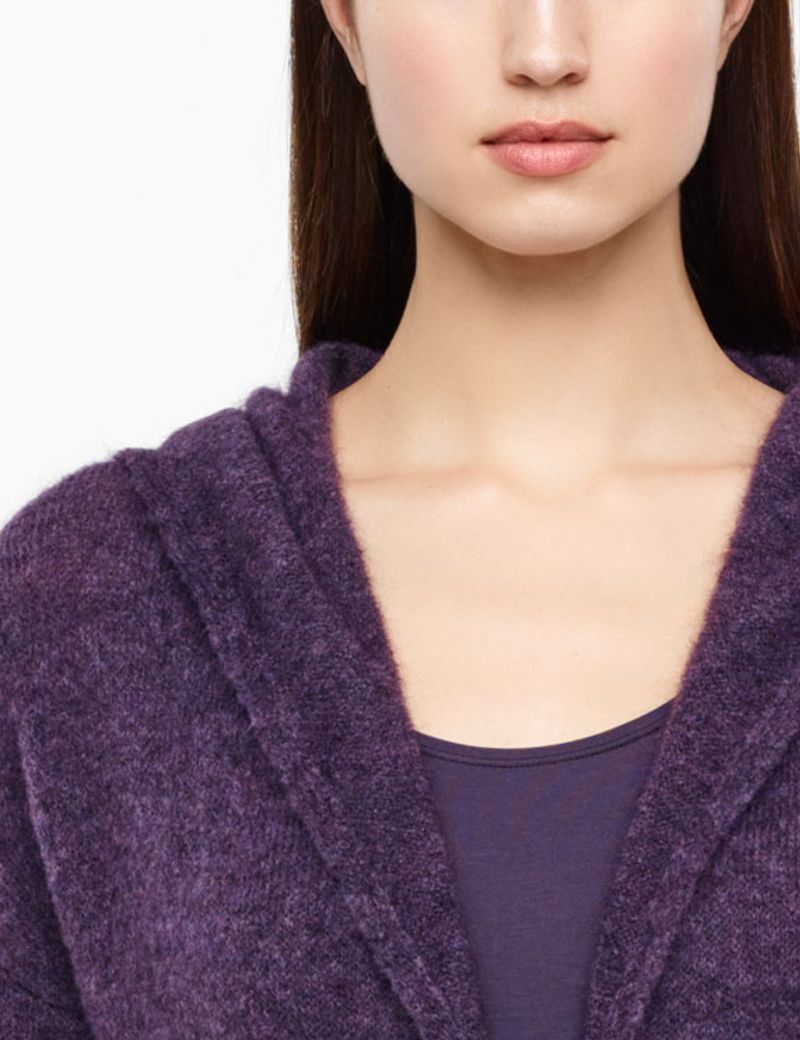 Sarah Pacini CARDIGAN LONG À CAPUCHE - MOHAIR