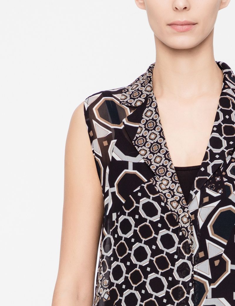 Sarah Pacini Chemise imprimée - sans manches