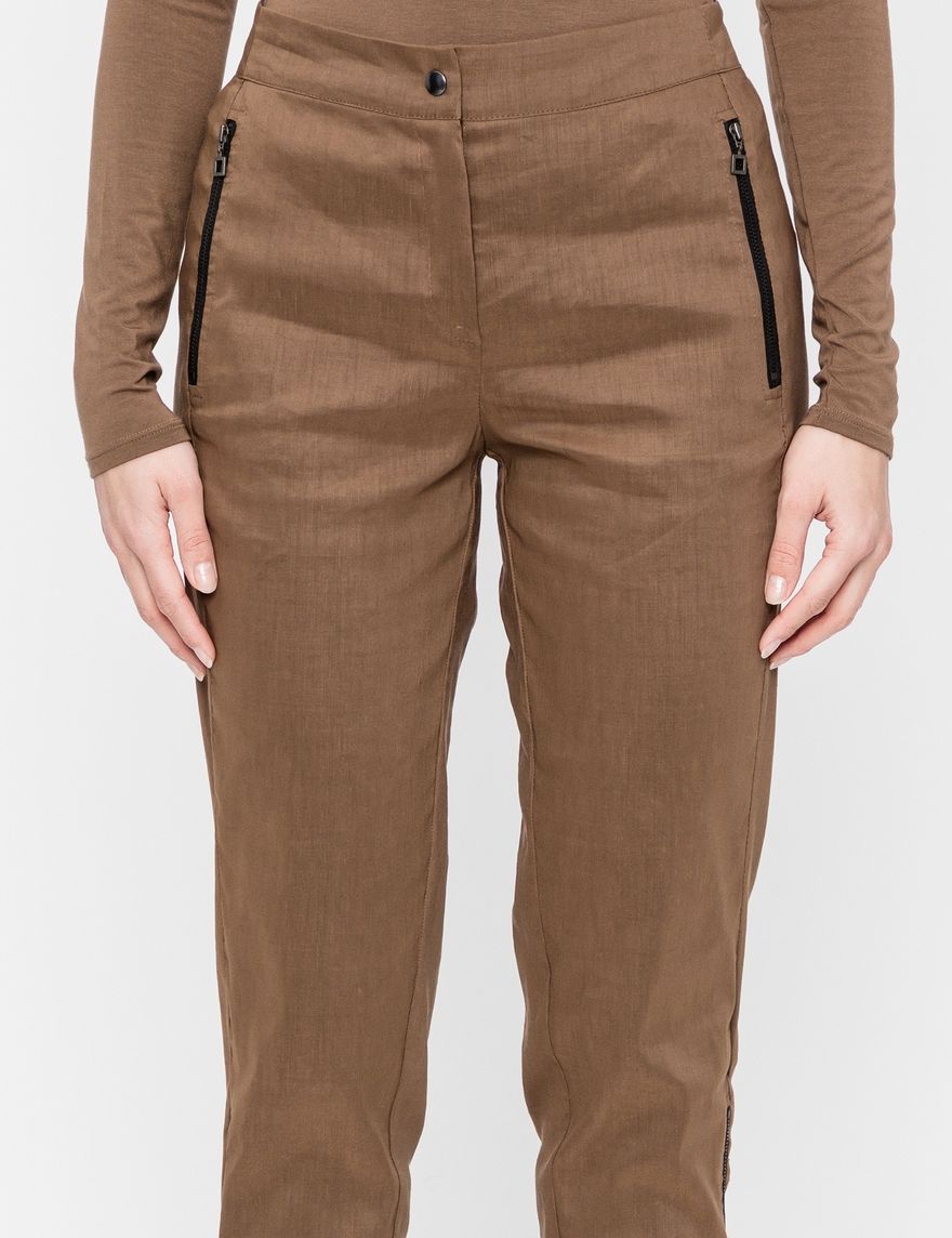 Sarah Pacini Pantalon lin stretch - détails mesh