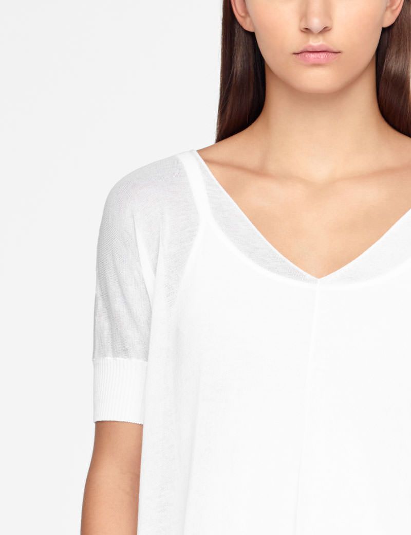 Sarah Pacini COTTON SWEATER - ASYMMETRIC