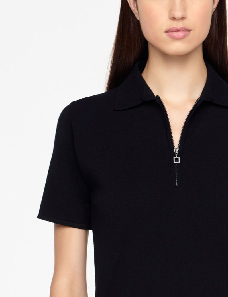 Sarah Pacini POLO SWEATER - ZIPPER