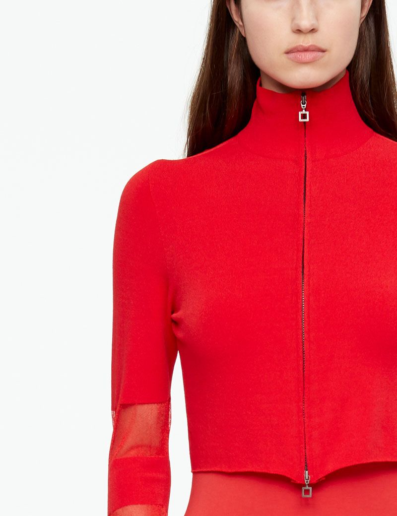 Sarah Pacini CARDIGAN - TRANSLUCENT DETAILS
