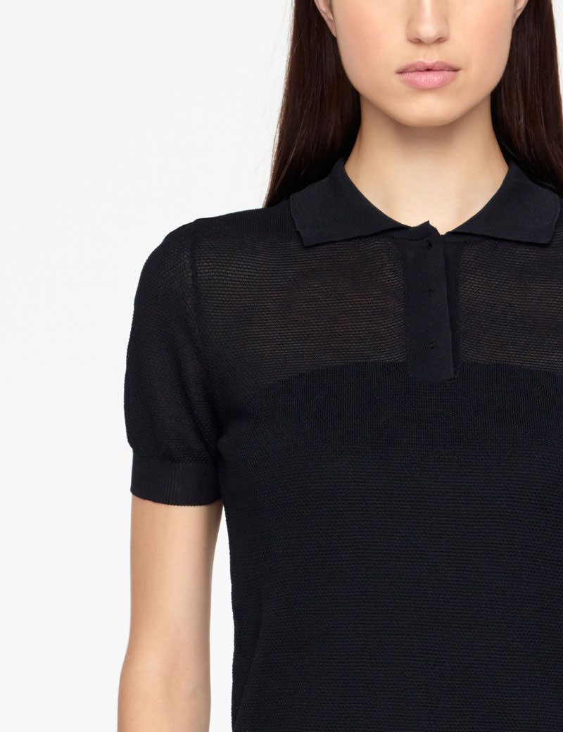 Sarah Pacini POLO-SWEATER - STRUKTURIERT