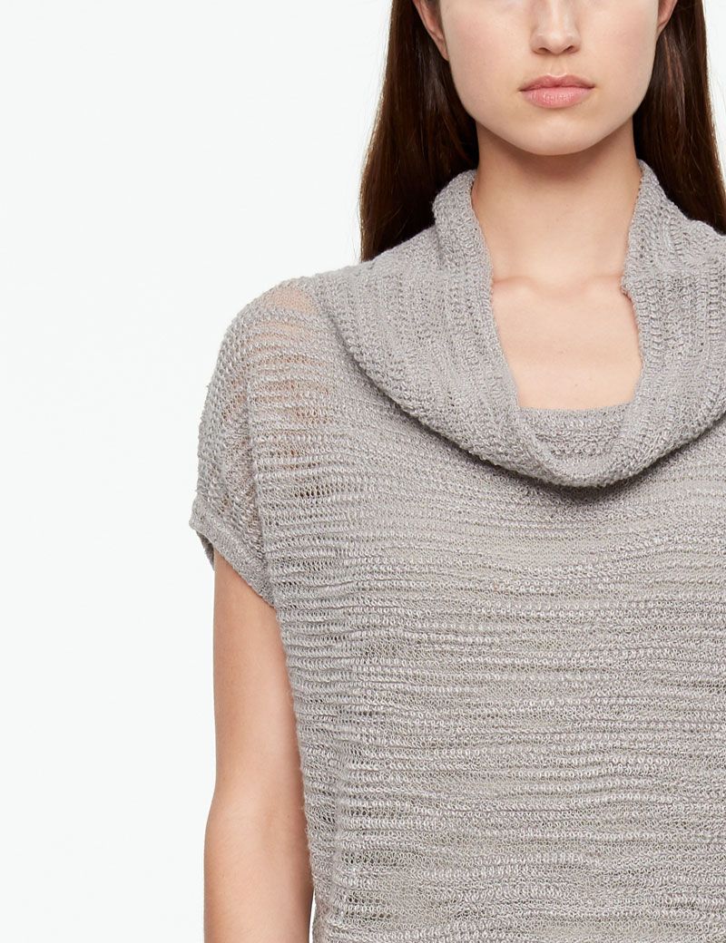 Sarah Pacini OPENWORK SWEATER - SHORT SLEEVES