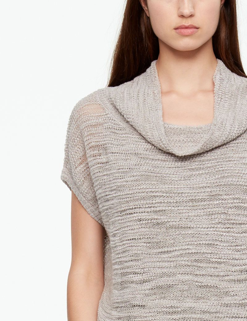 Sarah Pacini OPENWORK SWEATER - SHORT SLEEVES
