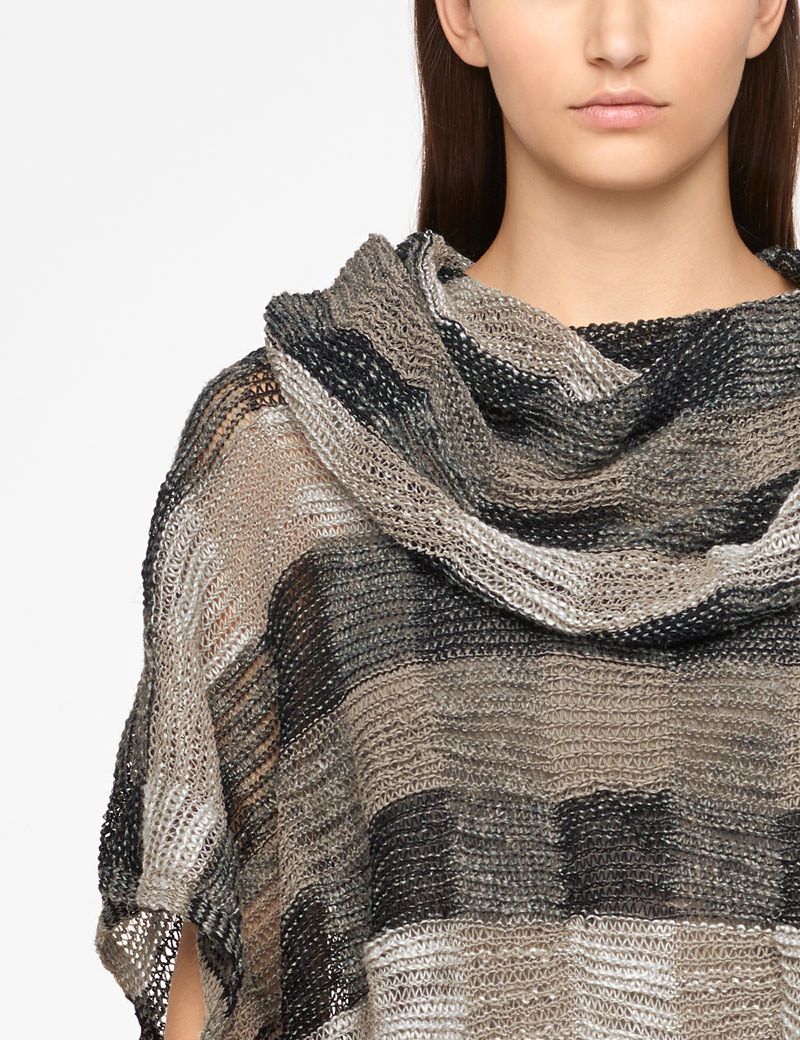 Sarah Pacini PONCHO EN LIN - CARREAUX