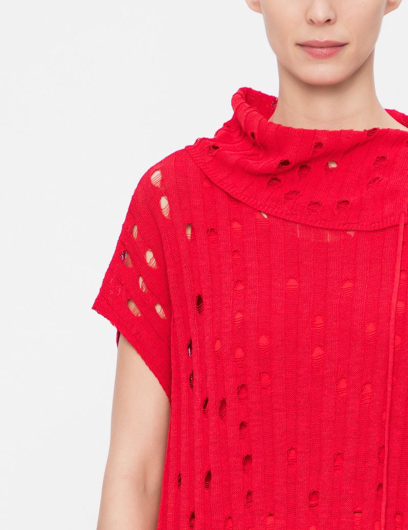 Sarah Pacini LINEN SWEATER - OPENWORK