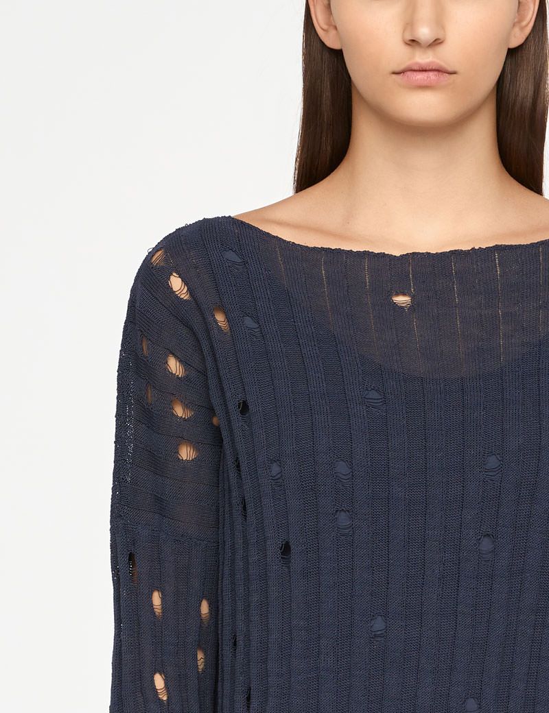 Sarah Pacini LEINEN-SWEATER - GELOCHT