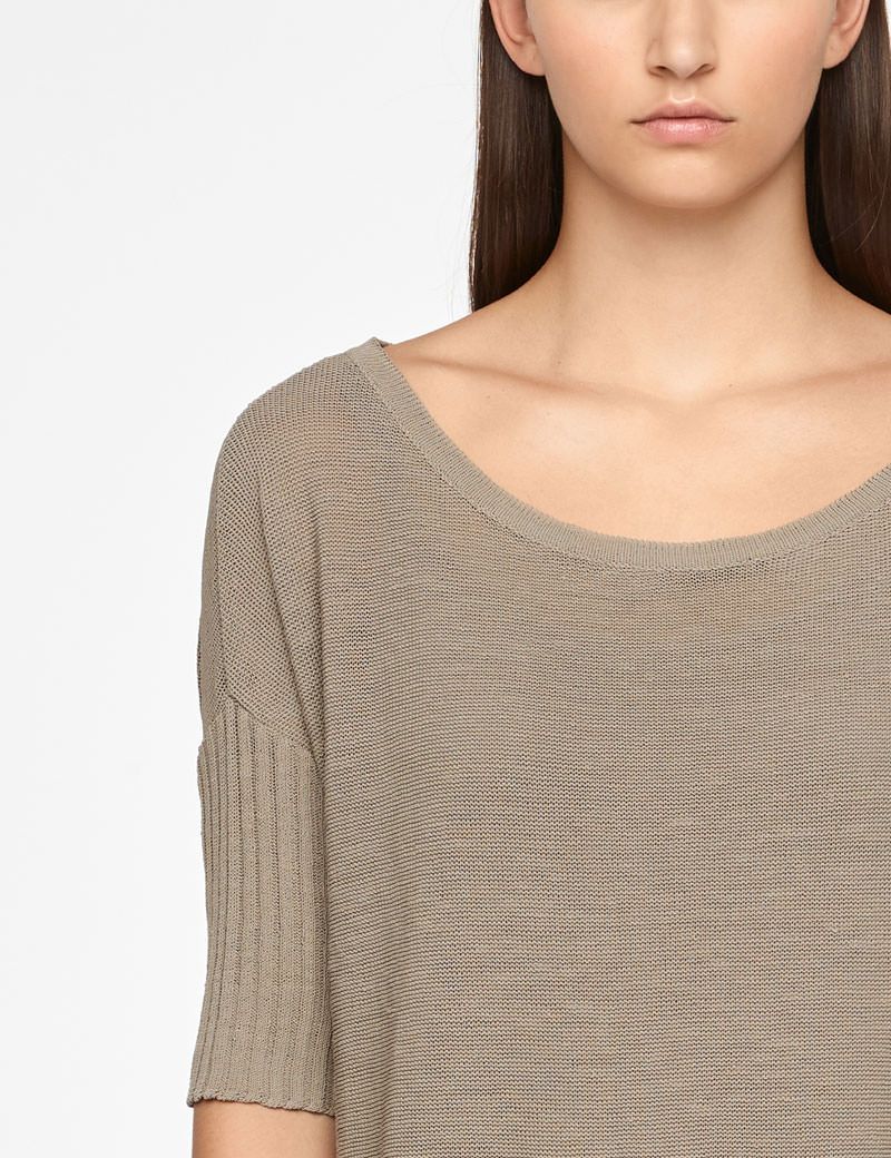 Sarah Pacini PULL EN LIN - POCHES PLAQUÉES